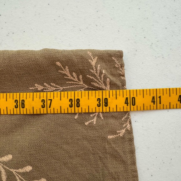 FRNZY Women's Wide Leg Palazzo Pants Beige Botanical Print Tie Waist XL - Picture 6 of 8